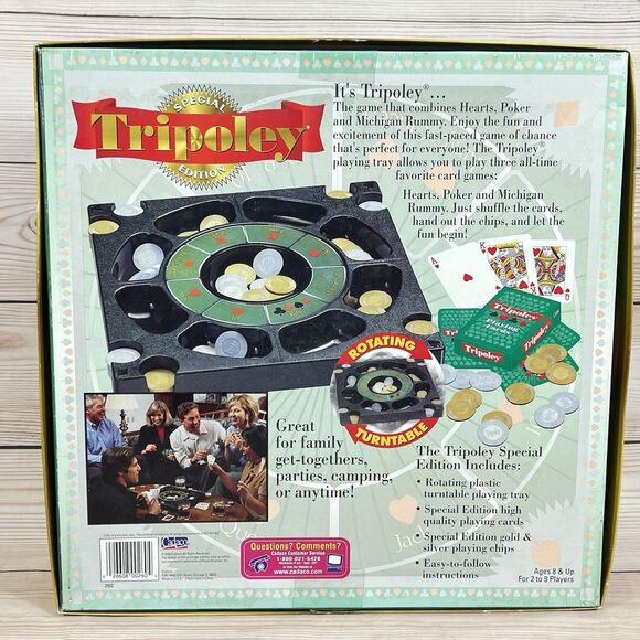 TRIPOLEY Special Edition Board Game Rotating Turntable VTG 2000 Cadaco -COMPLETE - Picture 3 of 13